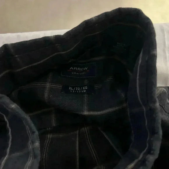 Men’s Arrow Plaid Long Sleeve Shirt Size XL 17-17 1/2 - Picture 4 of 5